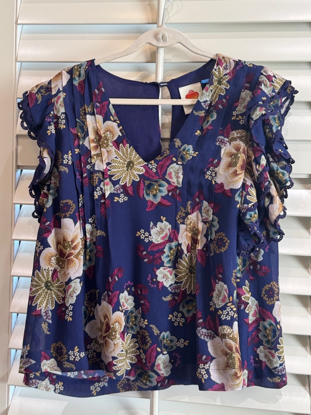 Farm Rio x Anthropologie Ruffle Sleeve V-Neck Ruffle Top - Picture 4 of 9